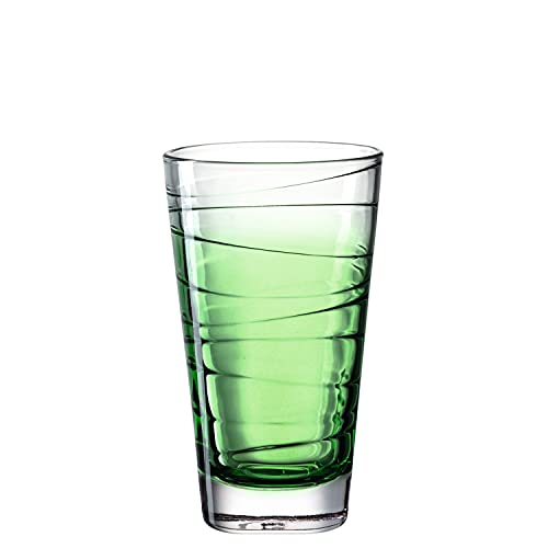 Leonardo Vario Struttura Trink-Glas, 1 Stück, spülmaschinenfestes Longdrink-Glas, bunter Trink-Becher aus Glas, Saft-Glas, grün, 280 ml, 026834 von LEONARDO HOME