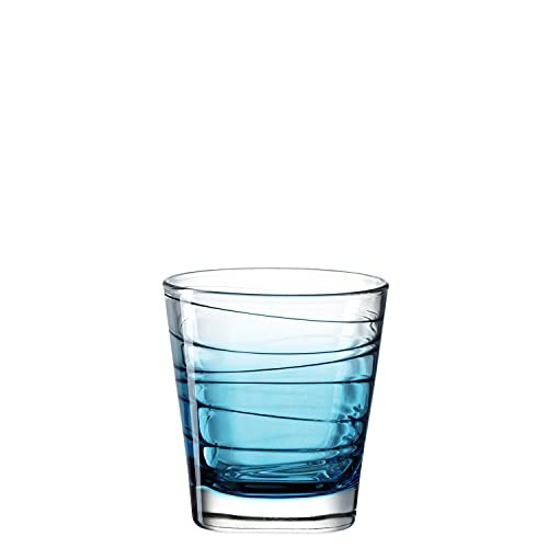 Leonardo Vario Struttura Trink-Glas, 1 Stück, spülmaschinenfestes Wasser-Glas, bunter Trink-Becher aus Glas, Saft-Glas, blau, 250 ml, 026838 von LEONARDO HOME