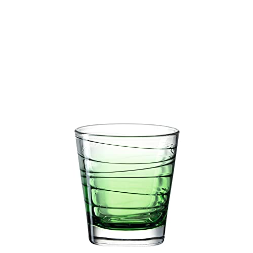 Leonardo Vario Struttura Trink-Glas, 1 Stück, spülmaschinenfestes Wasser-Glas, bunter Trink-Becher aus Glas, Saft-Glas, grün, 250 ml, 026840 von LEONARDO HOME