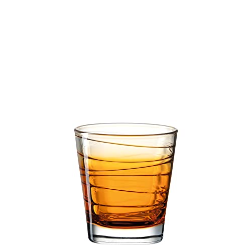 Leonardo Vario Struttura Trink-Glas, 1 Stück, spülmaschinenfestes Wasser-Glas, bunter Trink-Becher aus Glas, Saft-Glas, orange 250 ml, 026841 von LEONARDO HOME