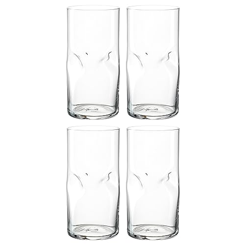 Leonardo Vesuvio Trinkglas Set 4-teilig - Becher aus hochwertigem Glas in organischer Form - Inhalt 330 ml - Handgemacht - Spülmaschinengeeignet - 4 transparente Wassergläser, 077382 von LEONARDO HOME