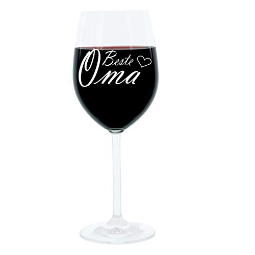 Leonardo Weinglas 400 ml, Beste Oma, Geschenk Stimmungsglas mit lustiger Gravur, Moodglas, 22 cm von LEONARDO HOME