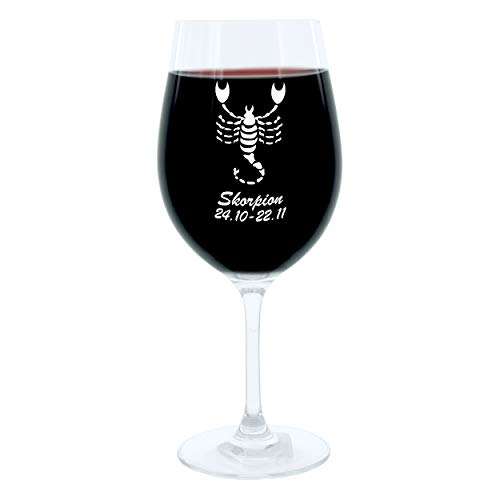 Leonardo Weinglas 400 ml, Motivglas, Sternzeichen Skorpion, Geschenk, Stimmungsglas mit Gravur, Moodglas, 22 cm von LEONARDO HOME