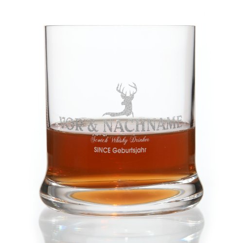 Leonardo Whiskyglas mit gratis Gravur des Namens & Geburtsjahr Motiv: Hirsch von LEONARDO HOME