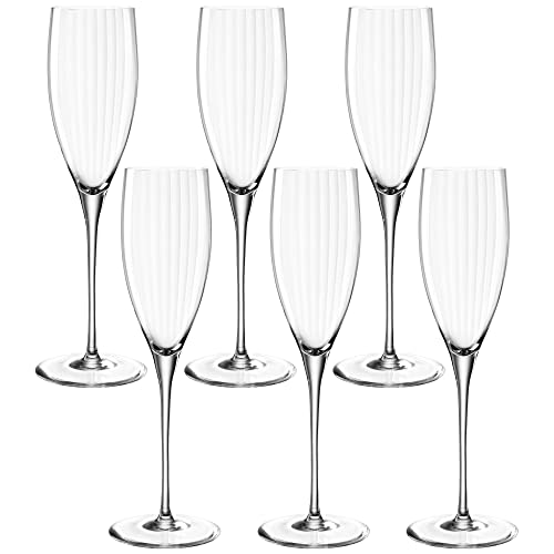 Leonardo Poesia Sektglas 6er Set, spülmaschinengeeignetes Champagnerglas, Höhe 25 cm, 250 ml, 069167 von LEONARDO HOME
