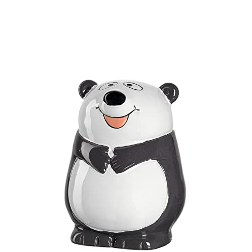 Leonardo Bambini Panda Spardose, Keramik Sparschwein mit Schlüssel, Geschenk für Kinder Jungen Mädchen, 12,2 cm, schwarz weiß bunt, 039197 von LEONARDO HOME