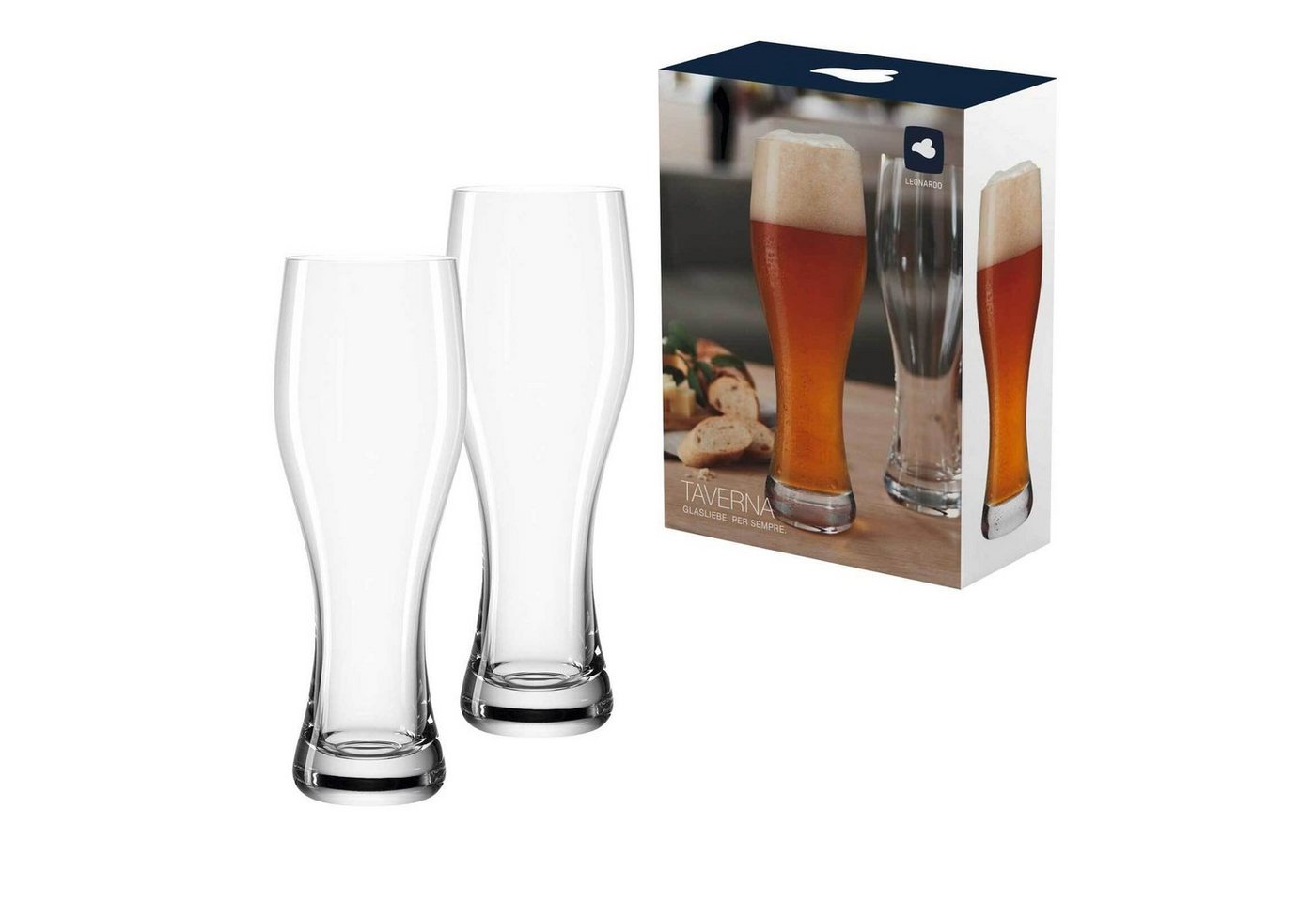 LEONARDO Bierglas Taverna Weizenbiergläser 330 ml 2er Set, Glas von LEONARDO
