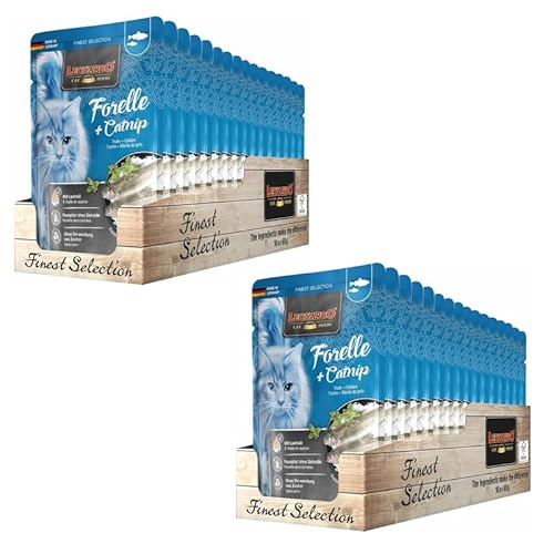 Leonardo Finest Selection Forelle & Catnip | Doppelpack | 2 x 16 x 85 g | Nassfutter für ausgewachsene Katzen | Empfohlen bei Futterunverträglichkeiten | Frischebeutel Leonardo Finest Selection Forelle & Catnip | Doppelpack | 2 x 16 x 85 g | Nassfutter für ausgewachsene Katzen | Empfohlen bei Futterunverträglichkeiten | Frischebeutel von Leonardo