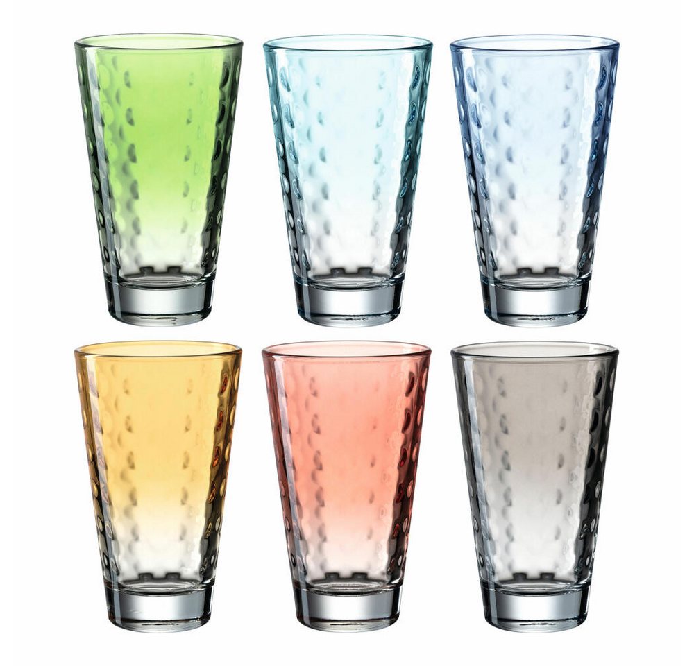 LEONARDO Gläser-Set Optic 6er Set Pastell 300 ml, Glas von LEONARDO