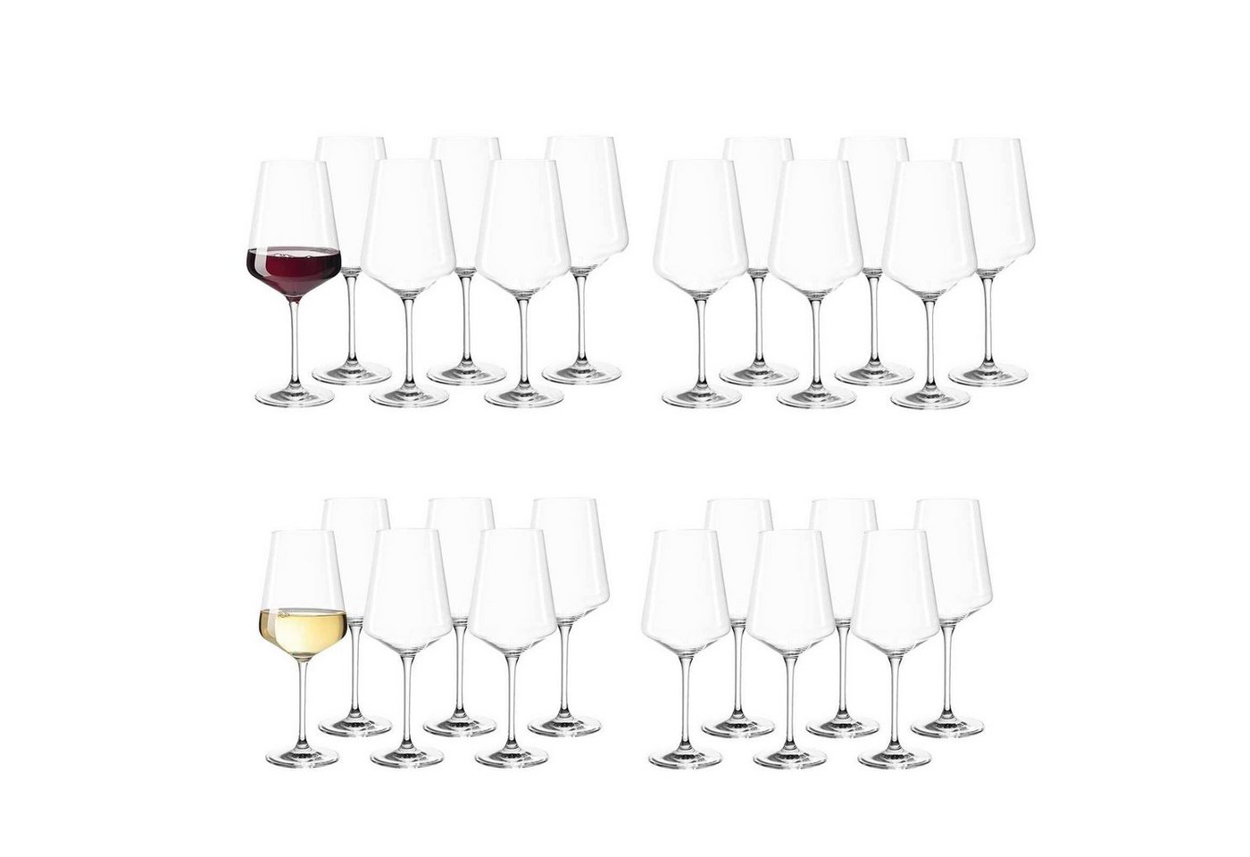 LEONARDO Glas Puccini Rotwein- und Weißweingläser 24er Set, Glas von LEONARDO