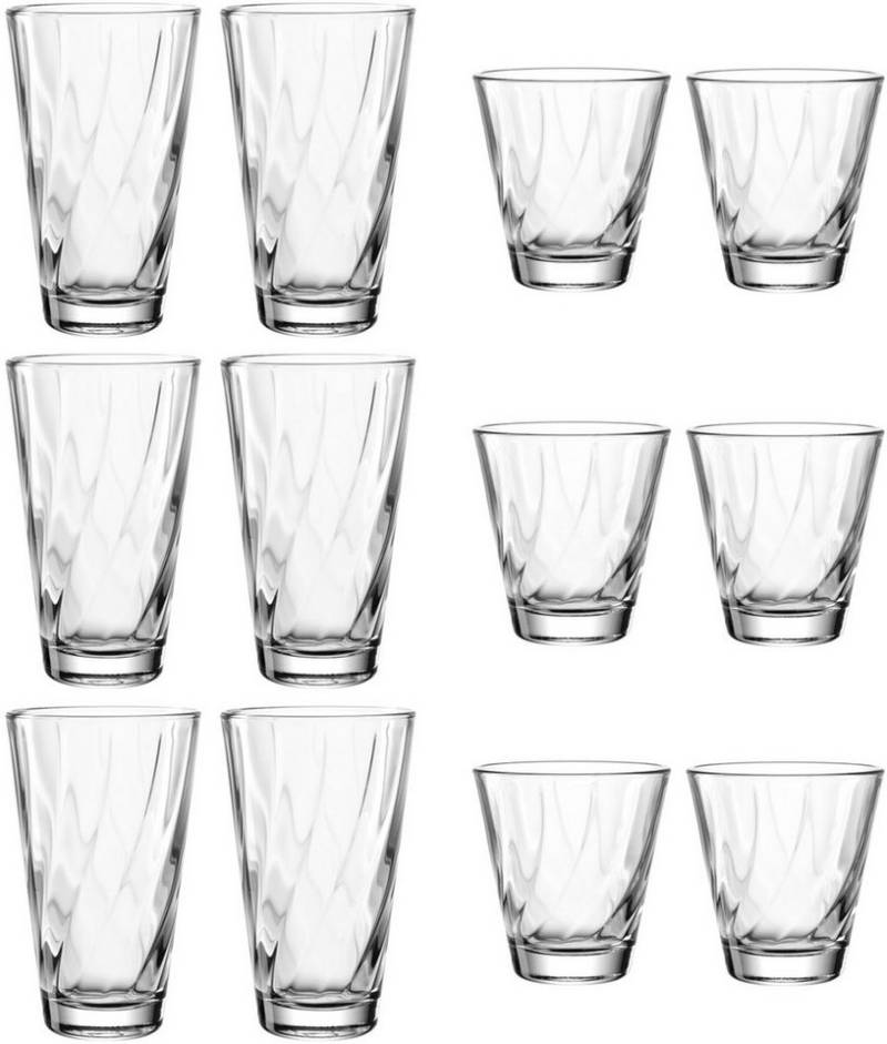 LEONARDO Gläser-Set Trinkglas-Set TWIST, 12-teilig, Glas, Becher-Set, spülmaschinengeeignet von LEONARDO