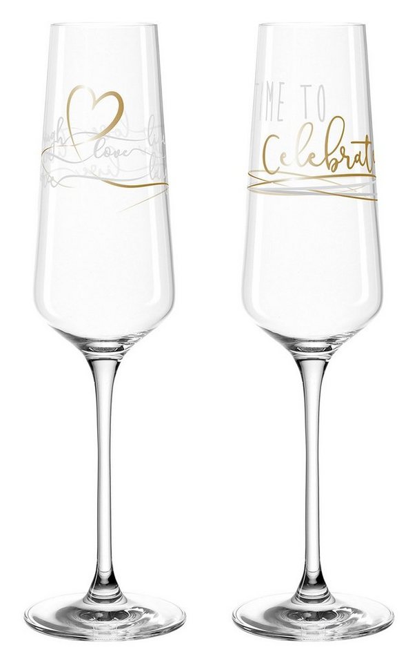 LEONARDO Glas PRESENTE, Sektglas 2 tlg., Goldgelb, 280 ml, Glas, Spülmaschinengeeignet von LEONARDO