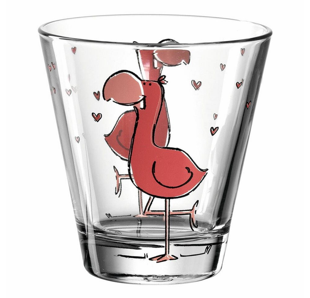 LEONARDO Kinderbecher BAMBINI Flamingo 120 ml, Glas von LEONARDO