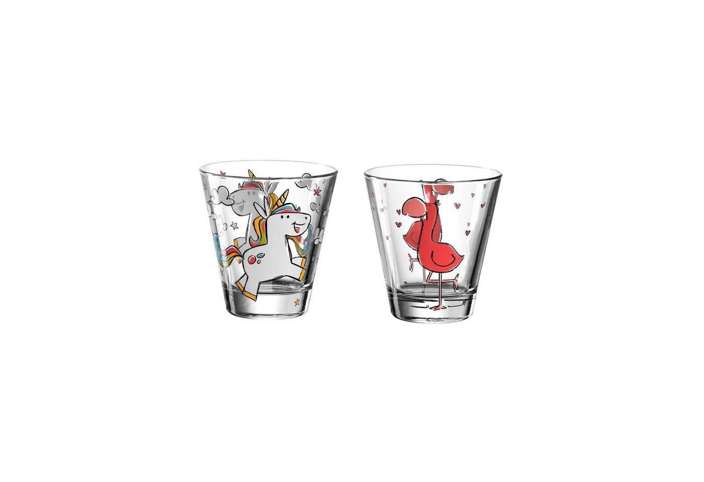 LEONARDO Kinderbecher Bambini Kinderbecher 215 ml 2er Set, Glas von LEONARDO