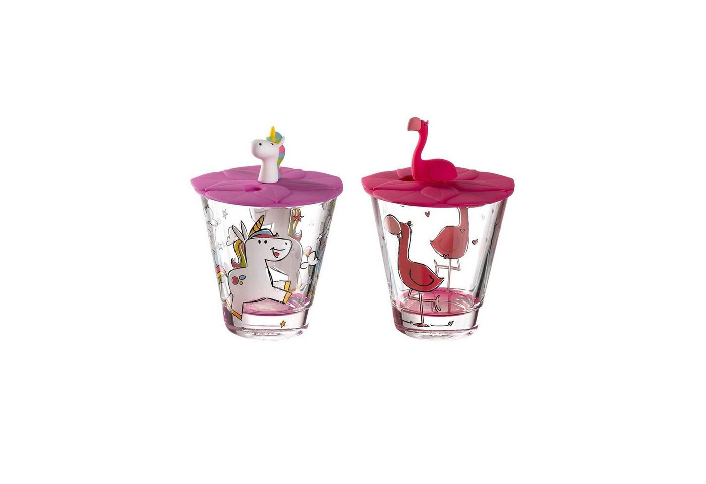 LEONARDO Kinderbecher Bambini Kinderbecher mit Deckel 215 ml 2er Set, Material-Mix von LEONARDO