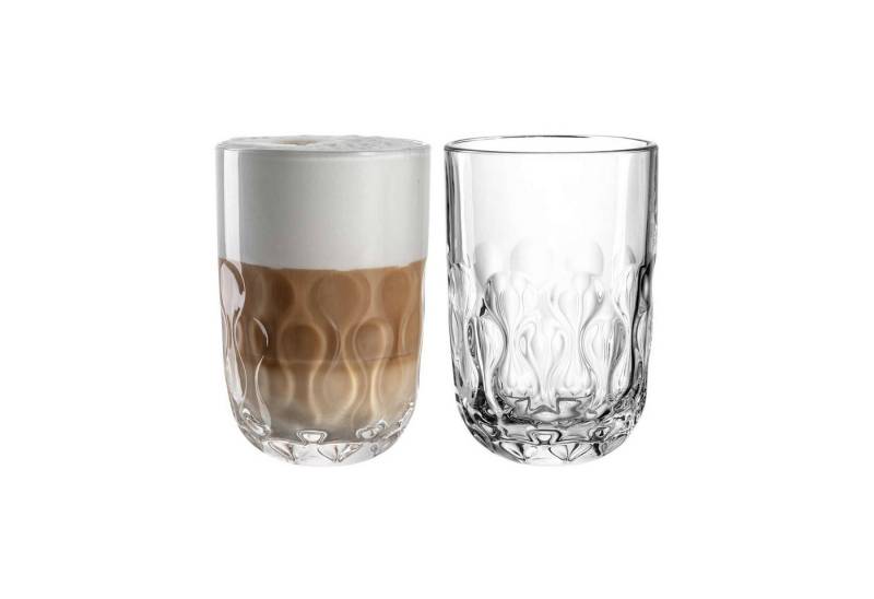LEONARDO Latte-Macchiato-Glas Gocce Latte Macchiato Gläser (2) 390 ml 2er Set, Glas von LEONARDO