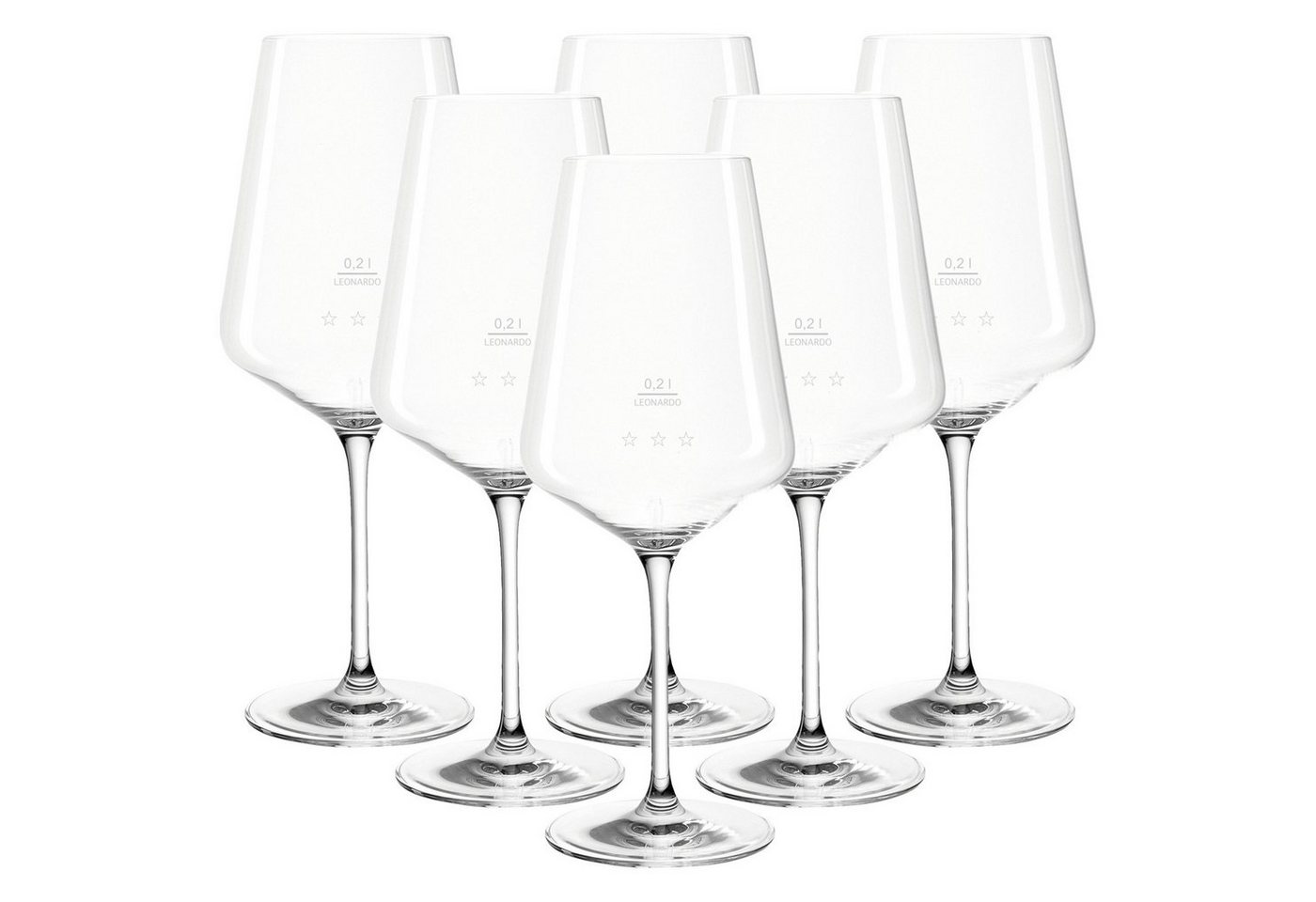 LEONARDO Rotweinglas Puccini Gastro-Edition Rotweingläser geeicht 0,2 l, Glas von LEONARDO