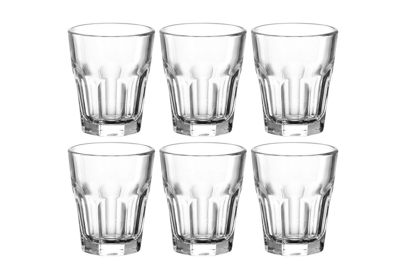 LEONARDO Schnapsglas Rock, Kalk-Natron Glas, Set 12 Schnapsgläser, 50ml Spülmaschinenfest von LEONARDO