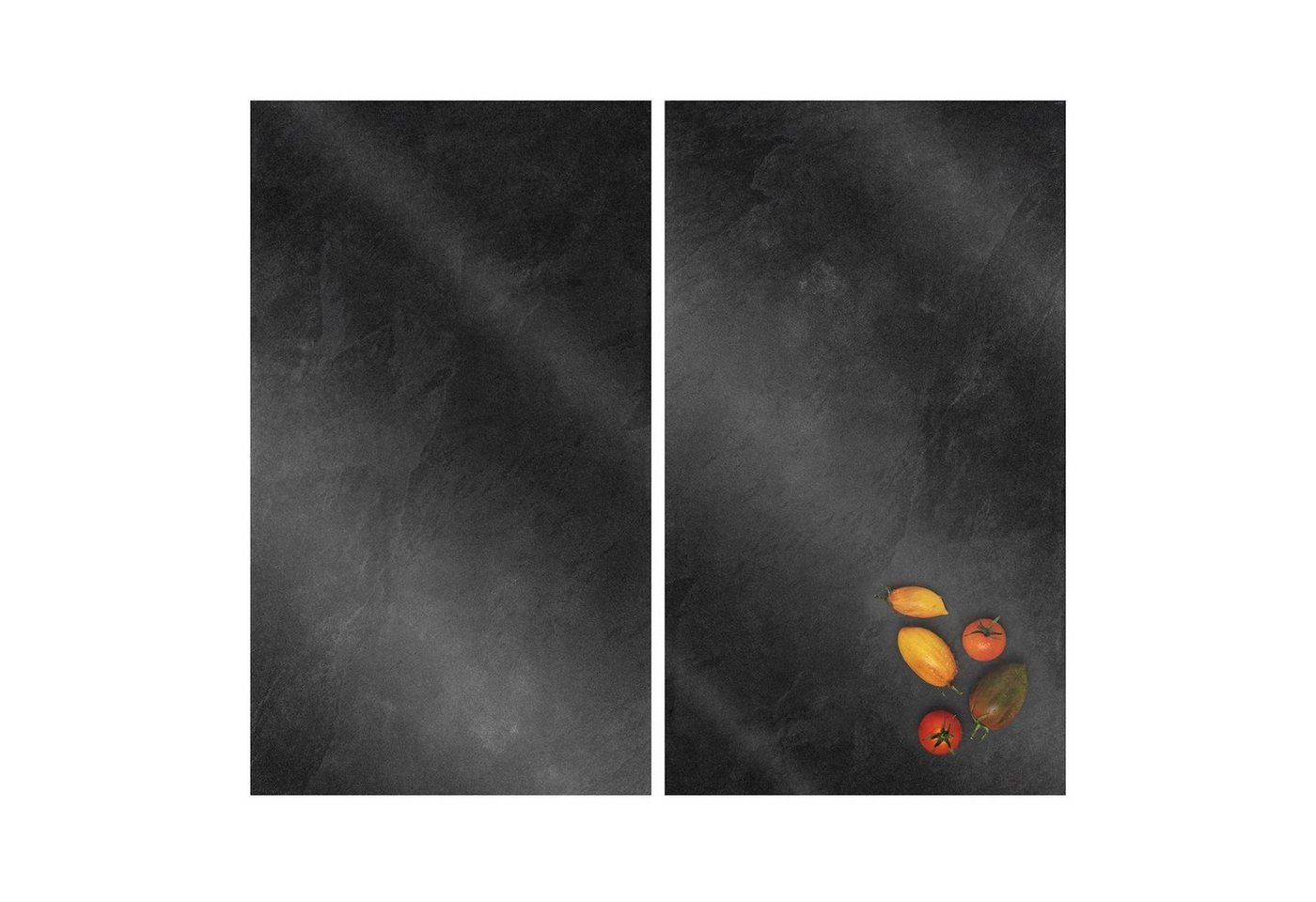 LEONARDO Schneide- und Abdeckplatte Herdabdeckplatten 2er-Set Cucina Schieferoptik, Glas, (Set, 2 tlg., 2 Herdabdeckplatten), Spritzschutz Schneidebrett Untersetzer von LEONARDO