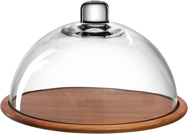 LEONARDO Servierplatte CUCINA, Akazienholz, Glas, (Set), Holzkäseplatte/Glasglocke, handgefertigtes Unikat von LEONARDO