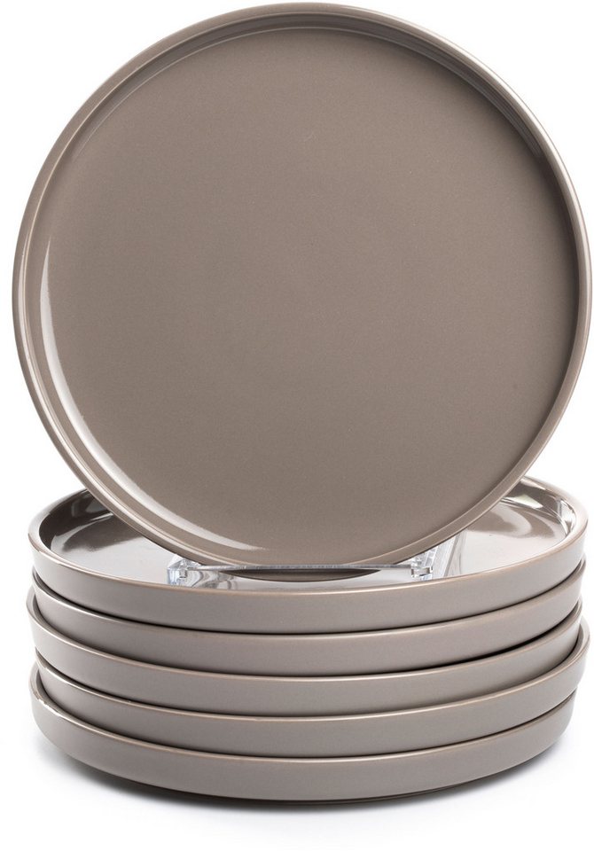LEONARDO Teller-Set Speiseteller ROMA, Keramikteller, ca. 22 cm, 6-teilig (6-tlg), 6 Personen, Keramik, Geschirr-Set, Service, spülmaschinengeeignet von LEONARDO