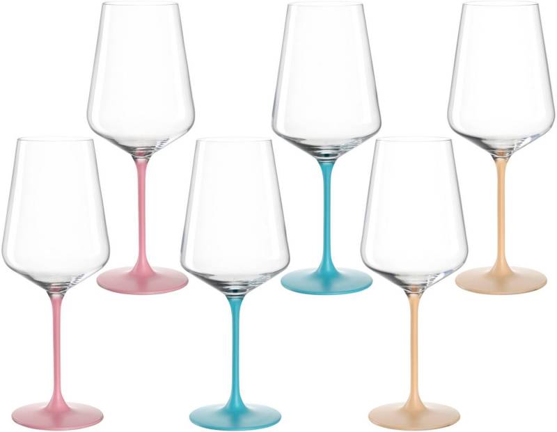 LEONARDO Weinglas Kelchglas BRERA, 560 ml, farbig sortiert, 6er-Set, Glas, spülmaschinengeeignet von LEONARDO