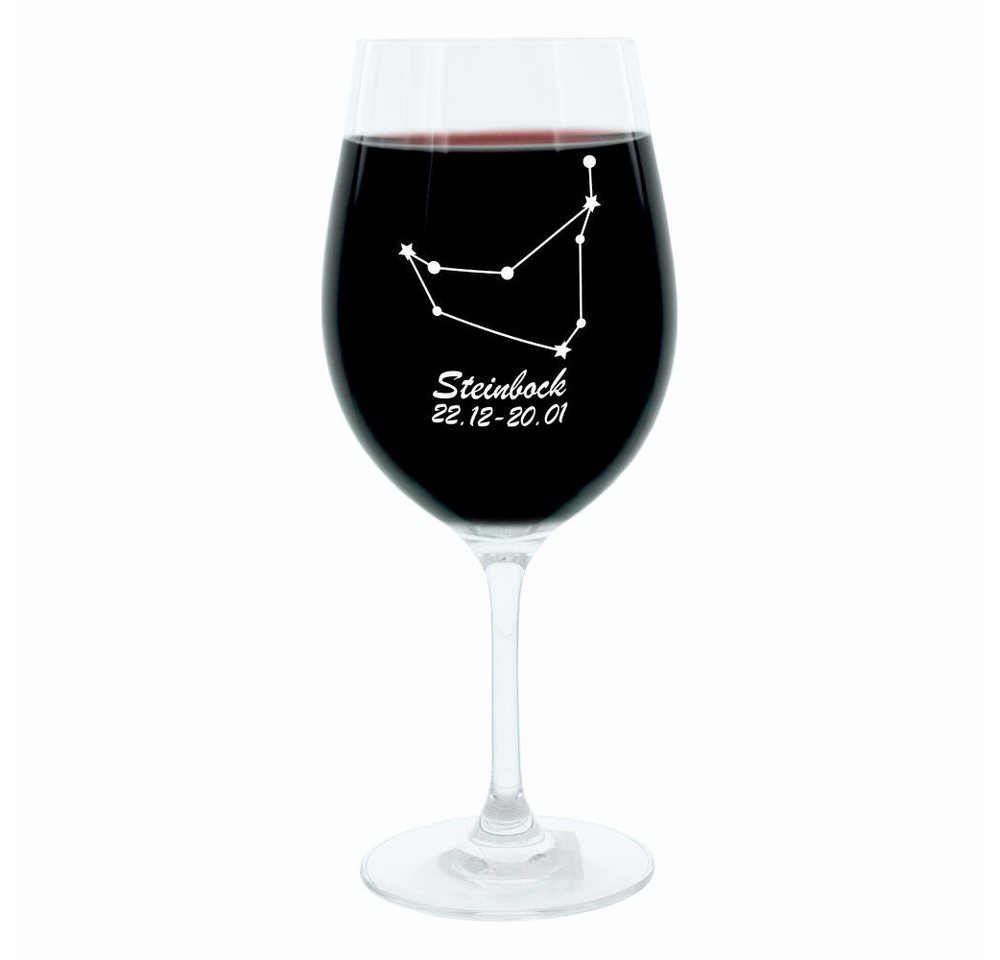 LEONARDO Weinglas Sternbild Steinbock, Glas, lasergraviert von LEONARDO