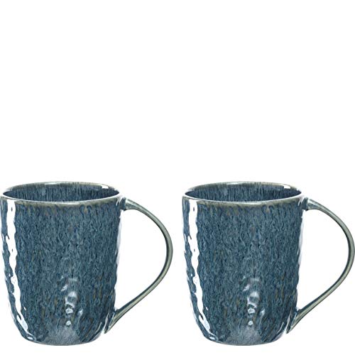 Leonardo Matera Keramik-Tassen 2-er Set, spülmaschinengeeignete Kaffee-Tassen, 2 mikrowellenfeste Tee-Tassen, Becher mit Glasur, blau 430 ml, 026996 von LEONARDO HOME