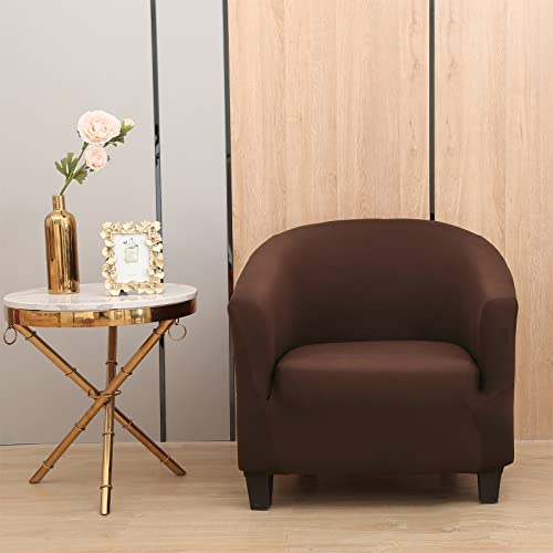 LEONEBEBE Club Stuhl Slipcover, Stretch Tub Stuhlabdeckung mit elastischer Unterseite Universal Stoff Sessel Slipcover 1-teilige Couch Abdeckung für Bar Counter Wohnzimmer (Kaffee) von LEONEBEBE