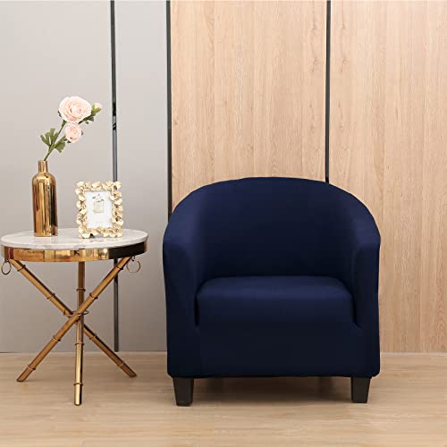 LEONEBEBE Club Stuhl Slipcover, Stretch Tub Stuhlabdeckung mit elastischer Unterseite Universal Stoff Sessel Slipcover 1-teilige Couch Abdeckung für Bar Counter Wohnzimmer (Marineblau) von LEONEBEBE