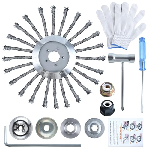 LEONTOOL 10 Zoll unzerbrechliche verdrahtete Trimmerklinge Stahldrahtschneider Trimmerkopf mit Adaptersatz Unkraut Wacker Aufsätze Köpfe Draht Rotationsbürste Unkrauttrimmer Kopf LEONTOOL 10 Zoll unzerbrechliche verdrahtete Trimmerklinge Stahldrahtschneider Trimmerkopf mit Adaptersatz Unkraut Wacker Aufsätze Köpfe Draht Rotationsbürste Unkrauttrimmer Kopf von LEONTOOL