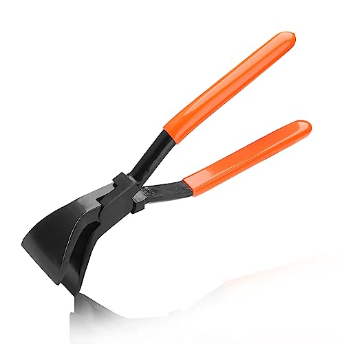 LEONTOOL 11 Zoll Handnäher Blechwerkzeuge 45° Backen Blechzange mit PVC-Griff Blechbiegezange Metallbiegewerkzeug Blechbiegewerkzeug Blechbieger zum Biegen und Abflachen von Blechen von LEONTOOL