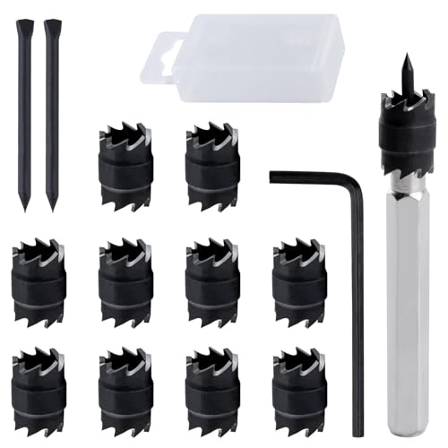 LEONTOOL 14 Stück Punktschweißschneider Sets Doppelseitig 3/8 "HSS Schweißpunktschneider Entferner Bohrer Blech Sechskant Metall Lochschneider Entferner Schweißer Cut Drehsatz von LEONTOOL
