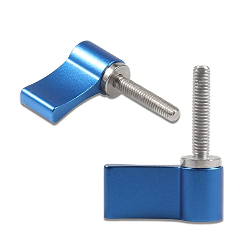 LEONTOOL 2 Stück M4 20 mm Außengewinde Drehknopf Verstellbare Rändelhebel Schraube mit Einzelflügel für Kameraausrüstung (blau) von LEONTOOL