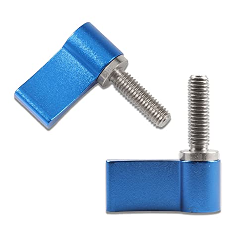 LEONTOOL 2 Stück M5 17 mm Außengewinde, drehbarer Knauf, verstellbare Rändelhebelschraube mit einem einzigen Flügel für Kamera-Ausrüstung (blau) von LEONTOOL