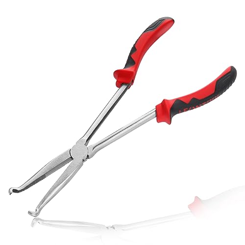 LEONTOOL 27,9 cm Schlauchgriffzange – lange Reichweite Zündmanschette und Zündkerzenentfernungszange mit gezackten Backen von LEONTOOL