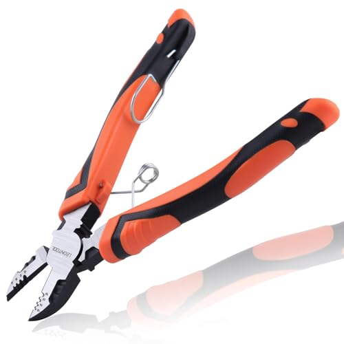 LEONTOOL 3-in-1 Seitenschneider mit Abisolierzange, 20,3 cm geschmiedeter CR-V-Stahldrahtschneider mit Komfortgriff, arbeitssparende Seitenschneider, Zange, robuster Kabelschneider für Elektriker und von LEONTOOL