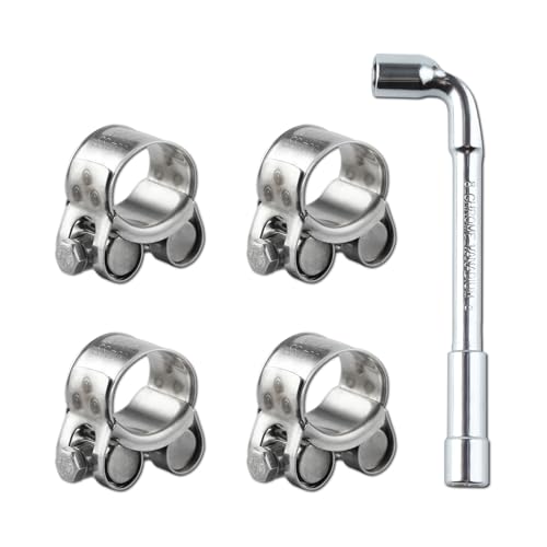LEONTOOL 4 Stück 23–25 mm Bereich T-Bolzen Schlauchschellen, robuste verstellbare Rohrschellen mit Schraubenschlüssel, 304 Edelstahl Turbo-Rohrschellen für Automobil-Ladeluftkühler, Heizung, LEONTOOL 4 Stück 23–25 mm Bereich T-Bolzen Schlauchschellen, robuste verstellbare Rohrschellen mit Schraubenschlüssel, 304 Edelstahl Turbo-Rohrschellen für Automobil-Ladeluftkühler, Heizung, von LEONTOOL
