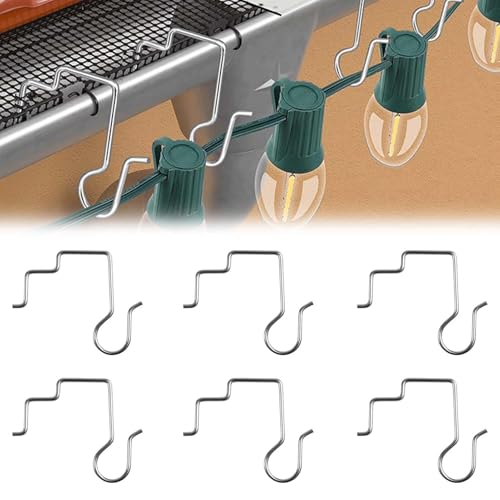 LEONTOOL Dachrinnenhaken für Außenbeleuchtung, Dachrinnenclips aus Edelstahl, UV-beständig, Gamaschen, für Regenrinnenschutz, perforiert oder aus Netzgewebe, 50 Stück von LEONTOOL