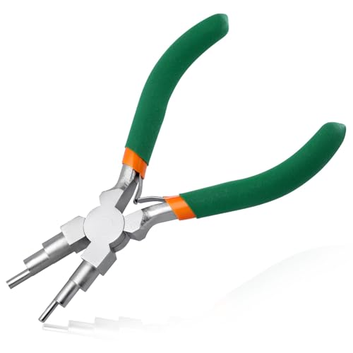 LEONTOOL Drahtbiegezange 6 in 1 Bügelzange 3mm bis 10mm Drahtschlaufenzange Drahtwickelwerkzeuge für die Schmuckherstellung, 6 Stufen Greiferzange Rundzange zum Biegen von Schlaufen, Haken LEONTOOL Drahtbiegezange 6 in 1 Bügelzange 3mm bis 10mm Drahtschlaufenzange Drahtwickelwerkzeuge für die Schmuckherstellung, 6 Stufen Greiferzange Rundzange zum Biegen von Schlaufen, Haken von LEONTOOL