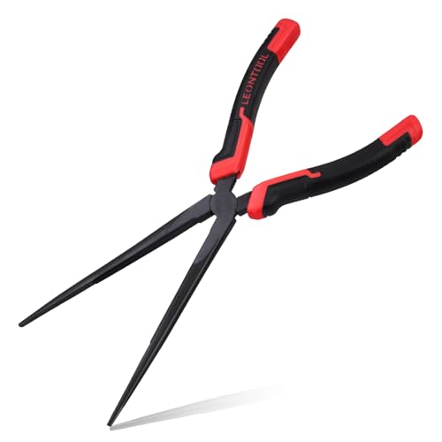 LEONTOOL Extra lange Spitzzange, 25,4 cm, entworfen für Autoreparatur und Schweißhilfe, robuste Spitzzange aus 45 Stahl, verlängerte Reichweite, mit gezackter Backe für enge Räume und begrenzte LEONTOOL Extra lange Spitzzange, 25,4 cm, entworfen für Autoreparatur und Schweißhilfe, robuste Spitzzange aus 45 Stahl, verlängerte Reichweite, mit gezackter Backe für enge Räume und begrenzte von LEONTOOL