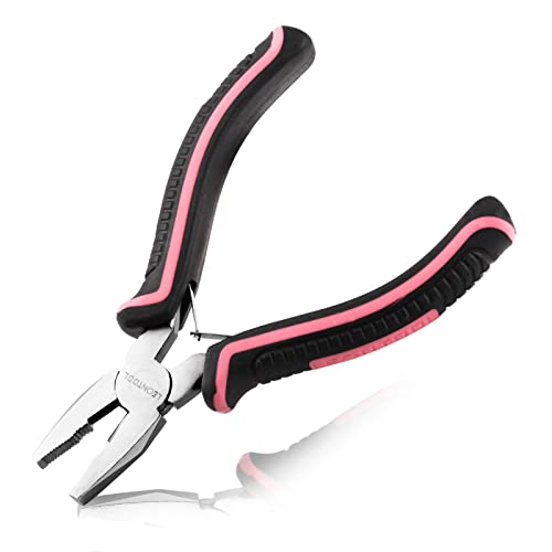 LEONTOOL Mini-Linemans-Zange, federbelastet, 12,7 cm, Drahtschneider mit gezackter Backe, Chrom-Vanadium-Stahlkonstruktion, Mini-Kombizange für Schmuckherstellung, rosa Werkzeug für Frauen LEONTOOL Mini-Linemans-Zange, federbelastet, 12,7 cm, Drahtschneider mit gezackter Backe, Chrom-Vanadium-Stahlkonstruktion, Mini-Kombizange für Schmuckherstellung, rosa Werkzeug für Frauen von LEONTOOL