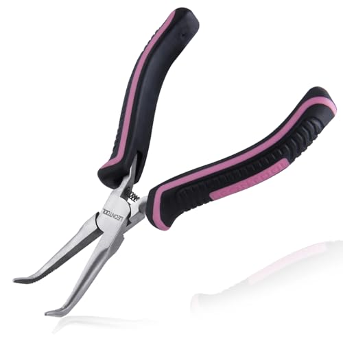LEONTOOL Mini-gebogene Nadelspitzenzange mit gezacktem Backen, kleine gebogene lange Spitzzange, lange Spitzzange, Schmuckzange für Schmuckherstellung, Drahtwicklung u LEONTOOL Mini-gebogene Nadelspitzenzange mit gezacktem Backen, kleine gebogene lange Spitzzange, lange Spitzzange, Schmuckzange für Schmuckherstellung, Drahtwicklung u von LEONTOOL