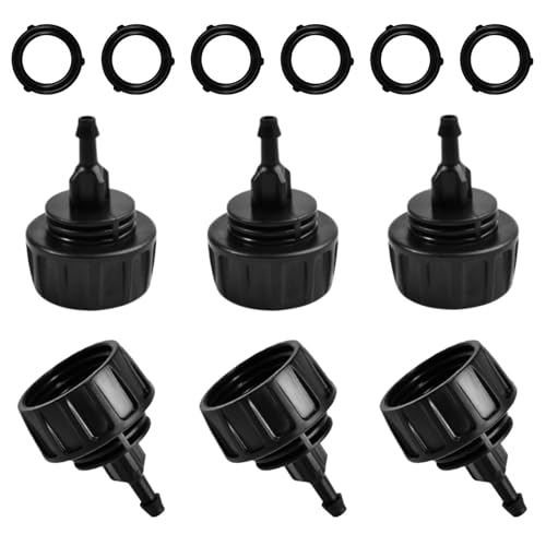 LEONTOOL Packung mit 6 Stück 1/4 Zoll Tropfbewässerungsschlauchverbinder, Bewässerungsrohr zu Wasserhahn, Gartenschlauch, Schnellverbindung, auslaufsicher, 3/4 Zoll FHT auf 1/4 Zoll von LEONTOOL