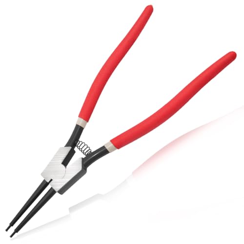 LEONTOOL Sprengringzange, 33 cm, strapazierfähig, externe Sicherungsringzange, gerade Backenspitze, Durchmesser 0,2 cm, zum Installieren und Entfernen von Halteringen von LEONTOOL
