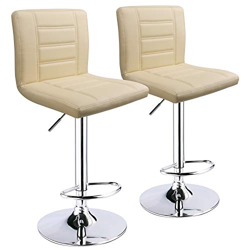 Leopard Barhocker 2er Set, Moderner Verstellbarer Barhocker mit Rückenlehne, Drehbarer Barhocker (Beige) von LEOPARD OUTDOOR PRODUCTS