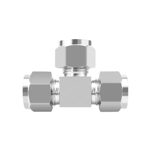 1 stücke 3 4 6 8 10 12 mm 1/8 1/4 3/8 1/2 Rohr OD T 3 Weg Doppel Ferrule Rohr armaturen T-Typ Rohr Stecker(SS316,1/4") von LEOTNNDQ