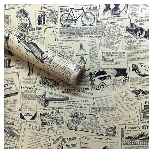LEPENDOR Selbstklebende Papierschale der Weinlesezeitung Selbstklebende Tapete Retro Style Bedrucktes Stickpapier Einfach aufzutragen Peel and Stick Wallpaper - Zeitung, 0.45 x 3 m LEPENDOR Selbstklebende Papierschale der Weinlesezeitung Selbstklebende Tapete Retro Style Bedrucktes Stickpapier Einfach aufzutragen Peel and Stick Wallpaper - Zeitung, 0.45 x 3 m von LEPENDOR