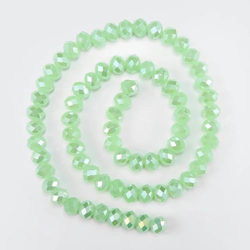 1 Strang bunte transparente glänzende AB Kristallglas facettierte Perlen für Schmuckherstellung Schmuck DIY Accessorice-JADAB-6x8mm-65PCS von LEPIZ