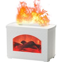 Simulierter Kaminflammenbefeuchter, 3D-zerstäubter ätherischer Öldiffusor-Lichteffekt, Schutz vor Wassermangel und Stromausfall/USB-Stromversorgung, von LEPMERK